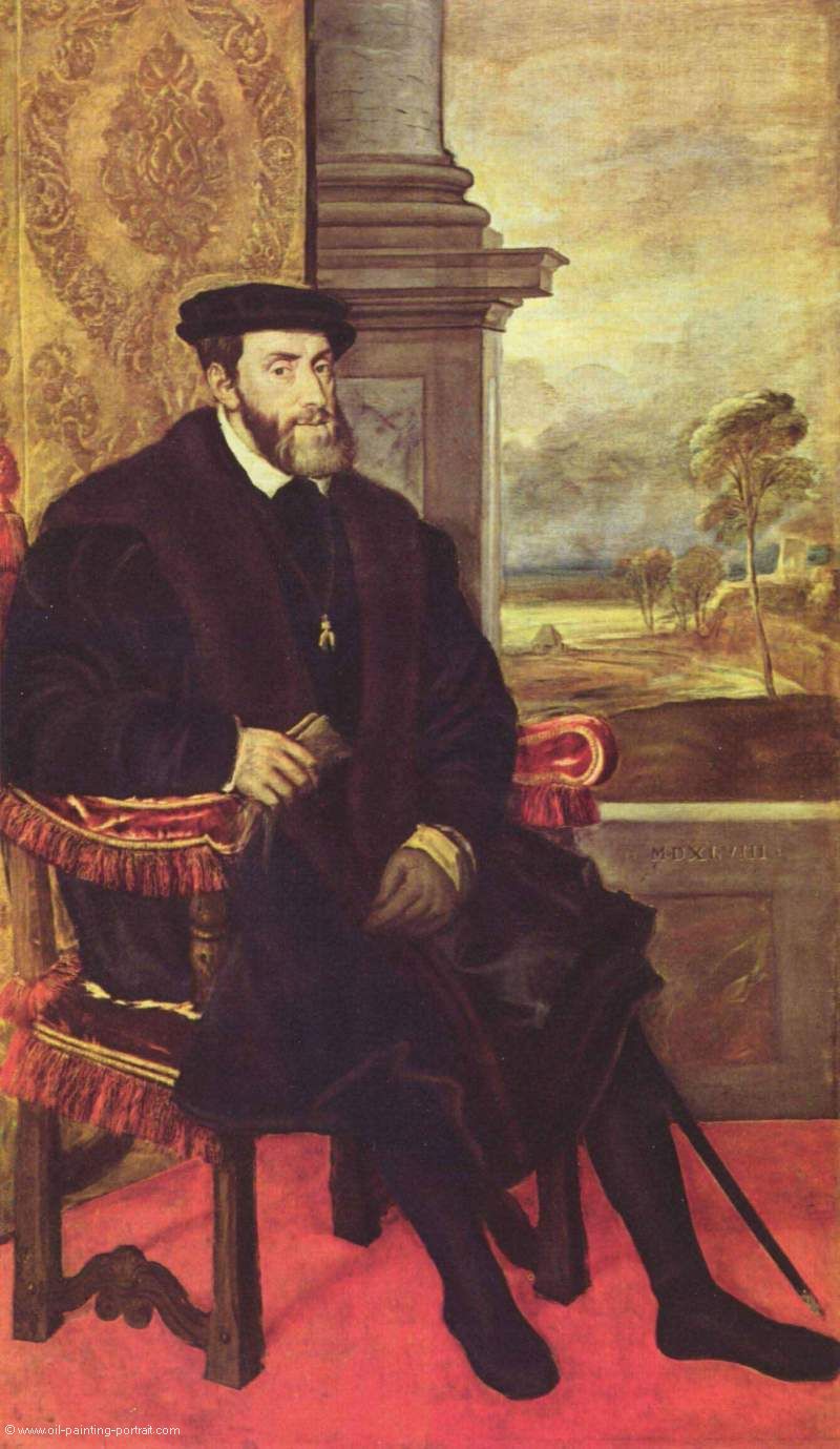 Portrait des Karl V im Lehnstuhl