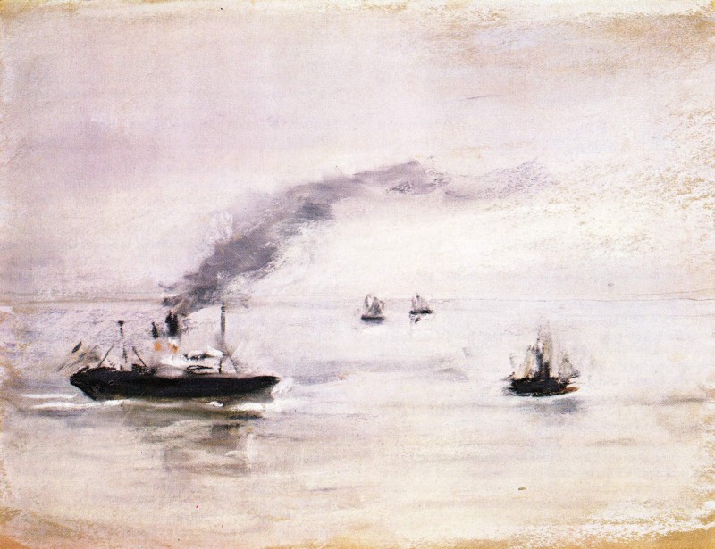 Regenstimmung auf der Elbe