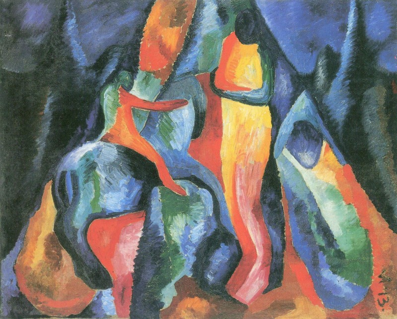 Reiter mit zwei Figuren