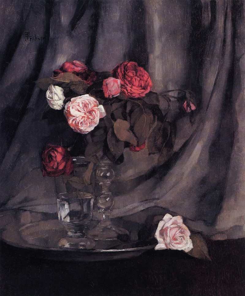 Rote und weisse Rosen