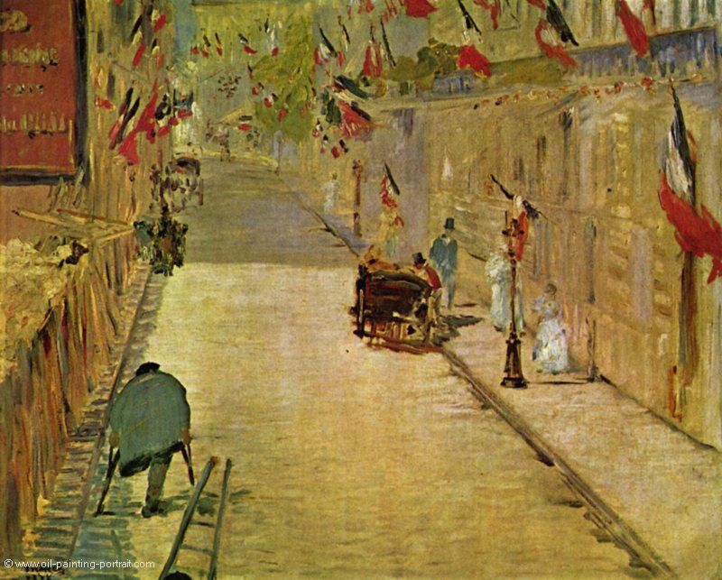 Rue Mosnier mit Fahnen