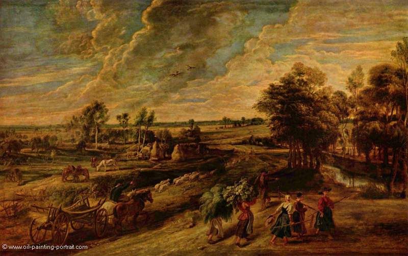 Rueckkehr der Bauern vom Feld