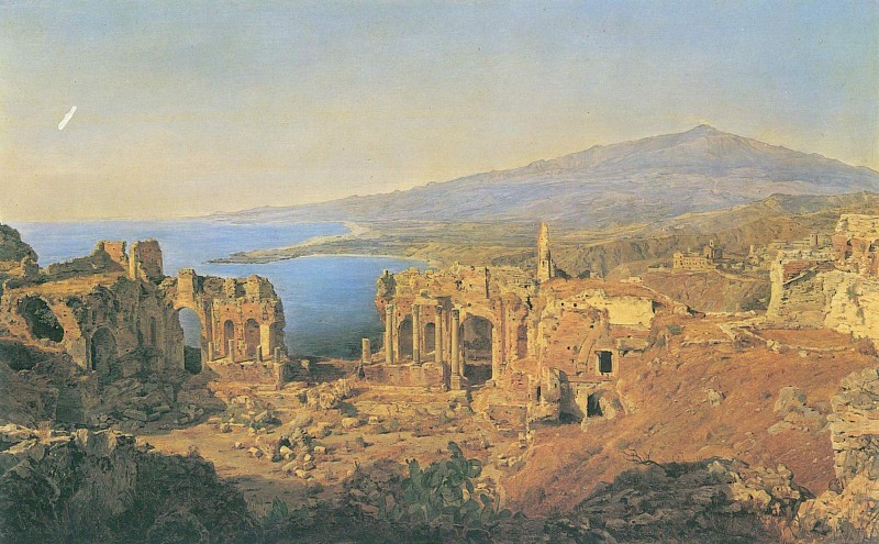 Ruine des Griechischen Theaters zu Taormina in Sizilien