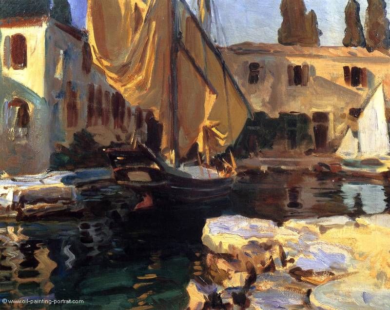 San Vigilio (A Boat with Golden Sail)