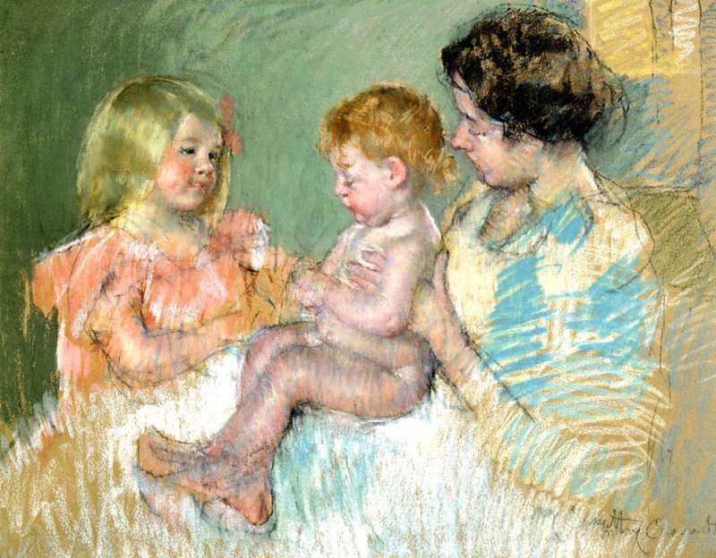 Sara and Her Mother with the Baby