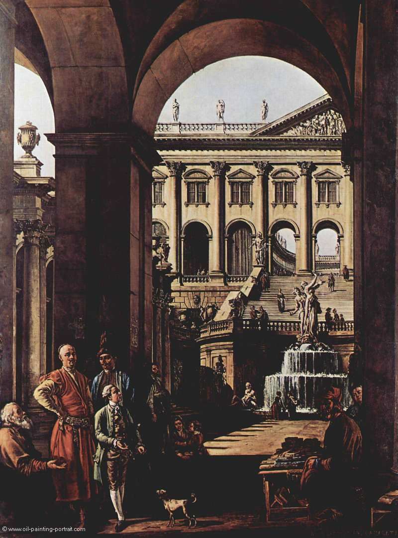 Schlosstor, Loggia und Fontaine in Vojoda Potocki