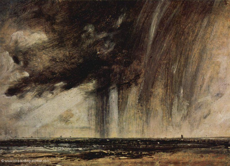 Seestueck mit Regenwolken