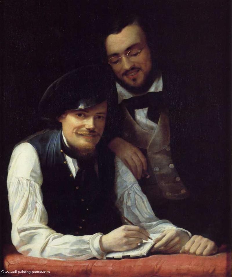 Selbstportraet mit Bruder Hermann