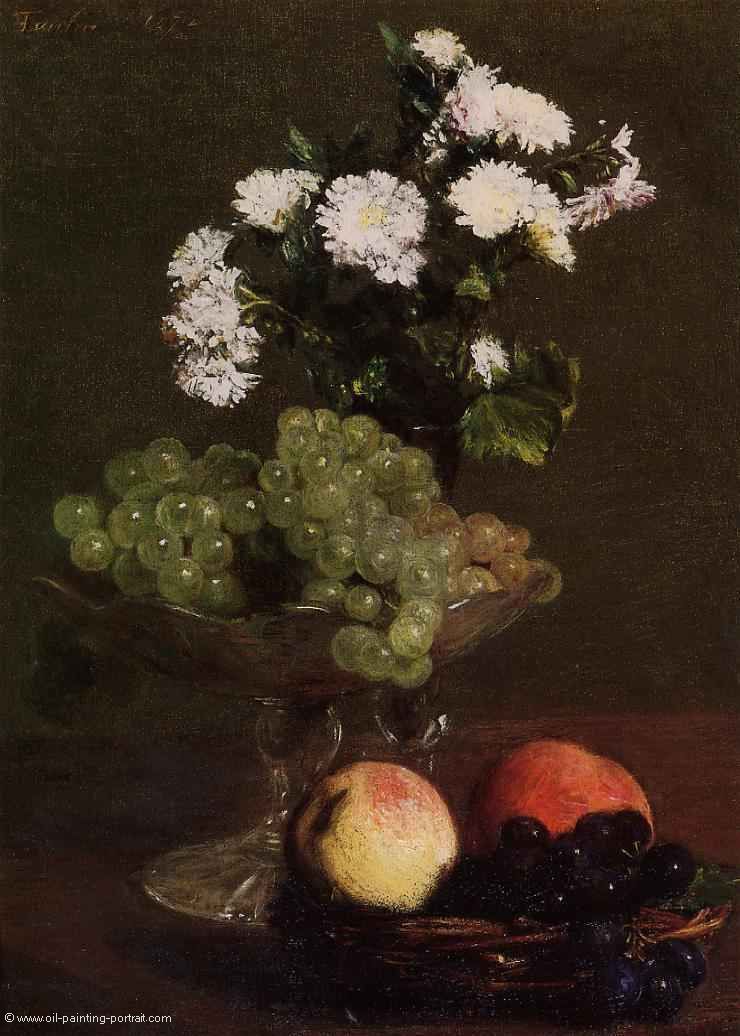 Still Life (Chrysanthemums and Grapes)