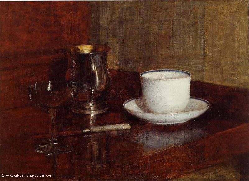 Still Life (Glas Silver Goblet and Cup of Champagne)