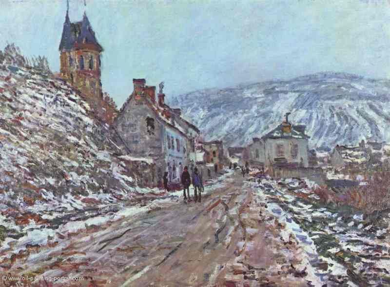 Strasse nach Vetheuil im Winter