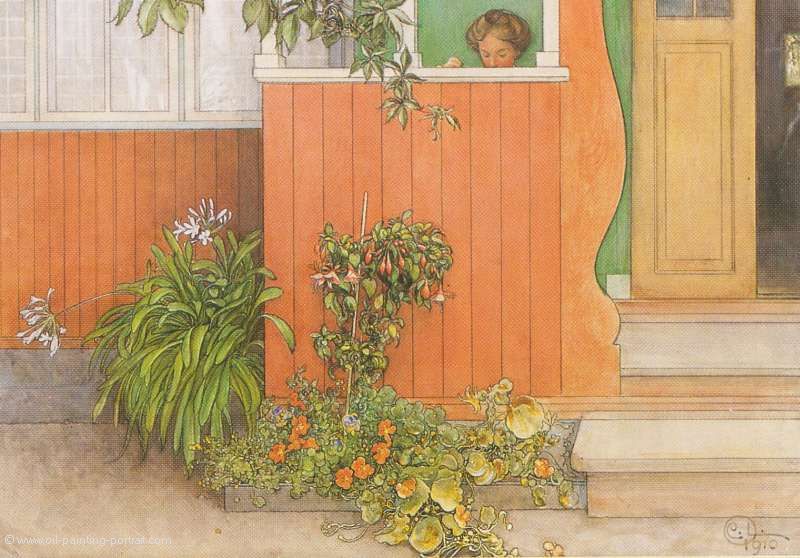 Suzanne auf dem Verandasitz