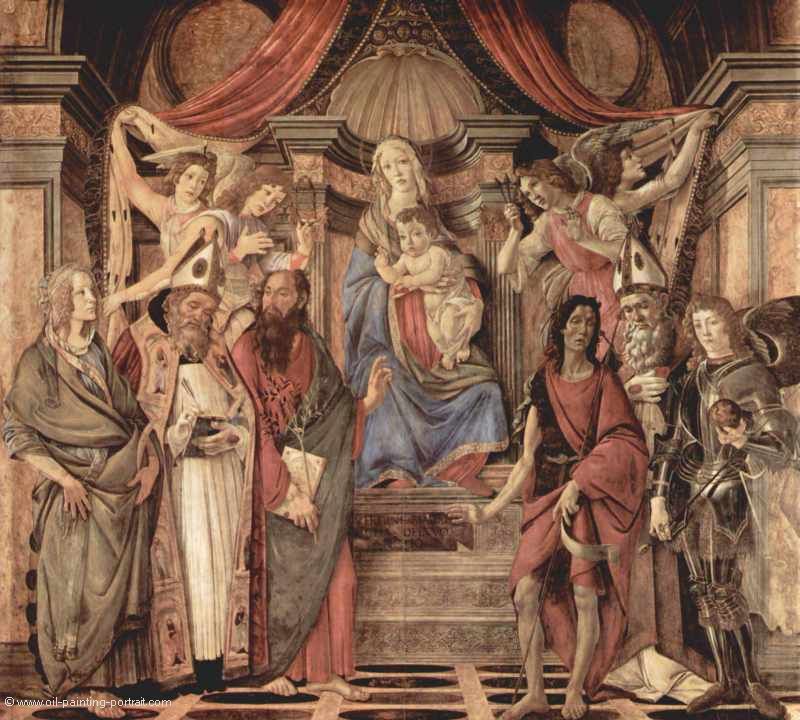 Thronende Madonna, Engeln und Heiligen