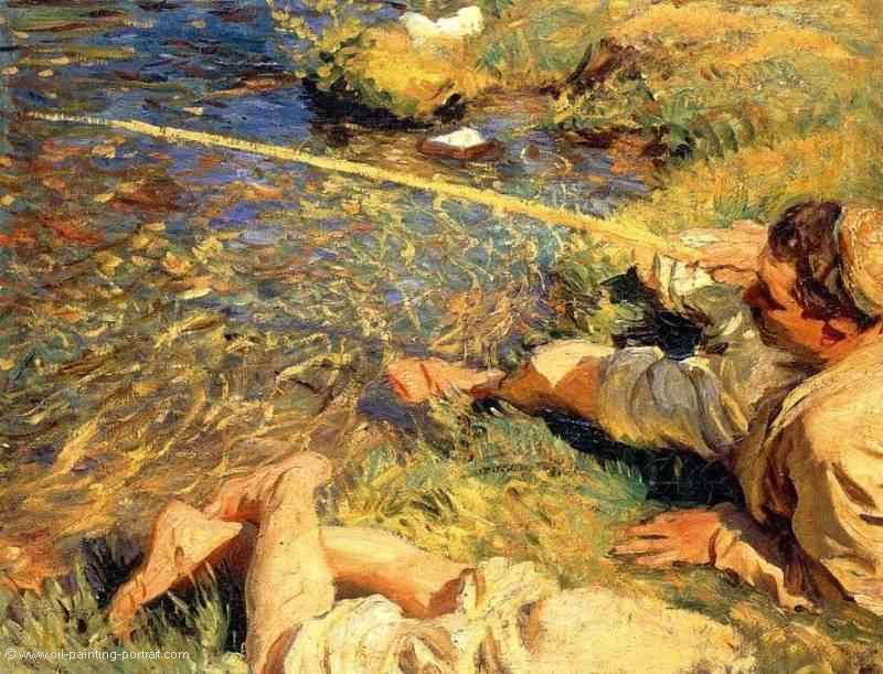 Val d Aosta Man Fishing