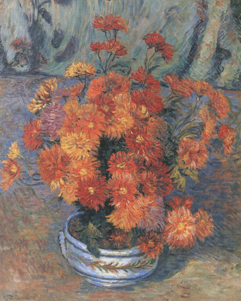 Vase mit Chrysanthemen