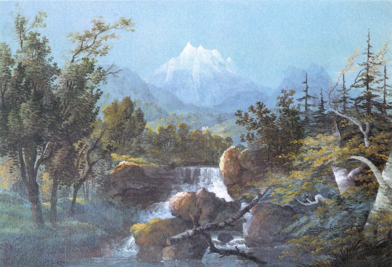 Wasserfall in der Ramsau mit Blick auf den Watzmann