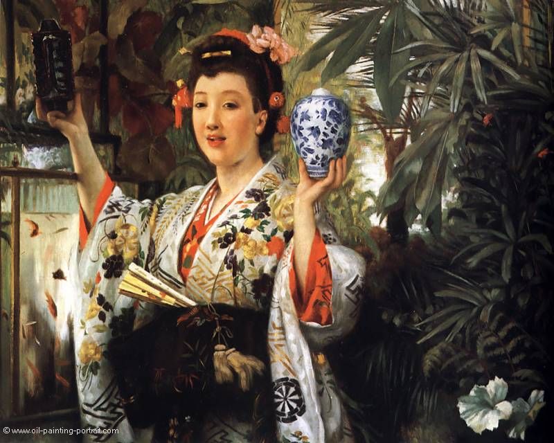 Young Lady holding Japanese Objects