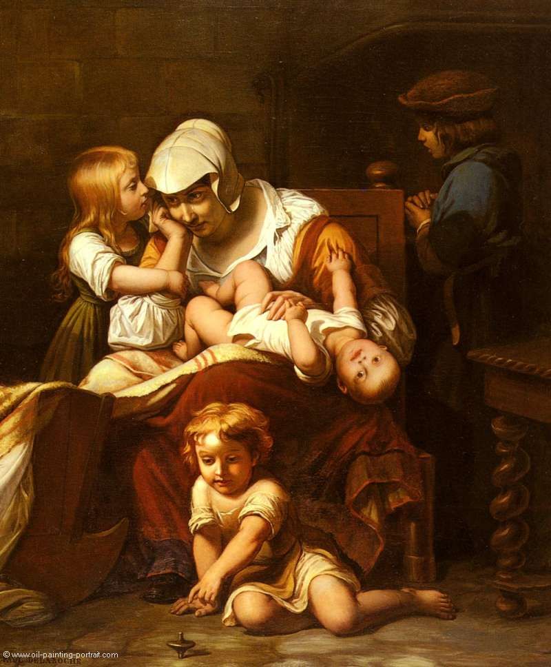 Young Mother and Her Children