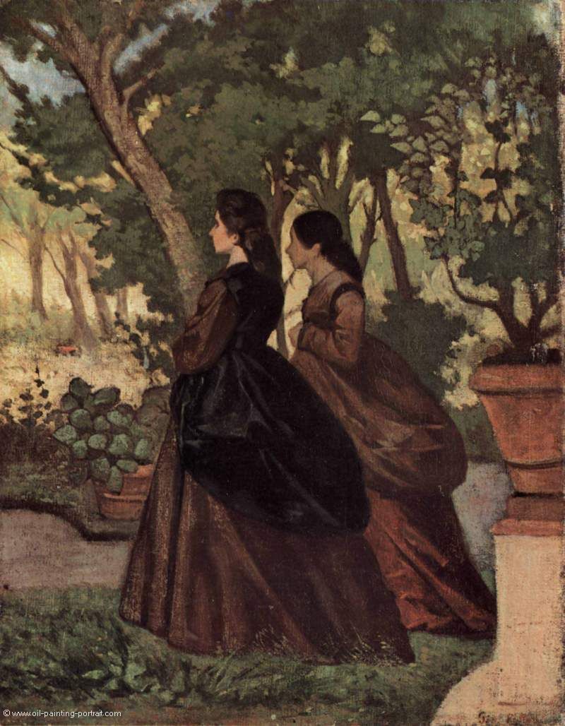 Zwei Damen im Garten von Castiflioncello