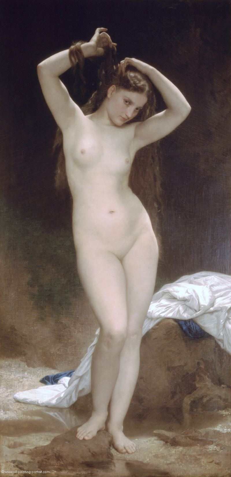 baigneuse accroupie