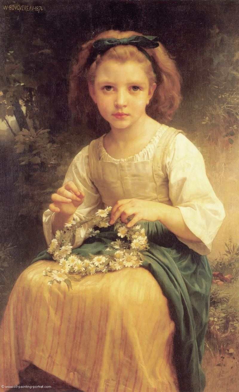 enfant tressant une couronne