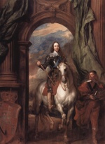 Bild:Portrait Karl I (Koenig von England zu Pferd mit seinem Stallmeister St Antoine)