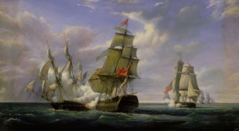 Bild:Seeschlacht der HMS Tremendous mit der französischen Connoniere