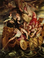 Bild:Grossjaerigkeit des Dauphins Ludwig XIII und Uebertragung der Regierung an ihn durch Maria de Medici
