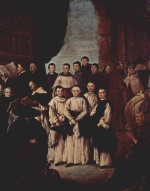 Bild:Gruppenbild von venezianischen Moenchen, Kanonikern und Mitgliedern venezianischer Bruderschaften