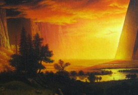 Albert Bierstadt Sunset in the Yosemite Valley Detail