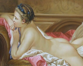 Francois Boucher Nude on a Sofa Detail