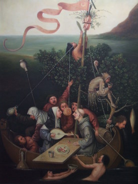 Hieronymus Bosch - Das Narrenschiff Detail
