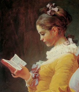 Jean-Honoré Fragonard  A young girl reading Detail