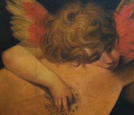 Rosso Fiorentino Laute spielender Engel Detail