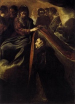 Bild:St Ildefonso recevant la chasuble de la Vierge