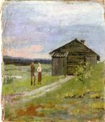 Bild:Landscape with a Small House and Two Figures