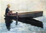 Bild:Boy in a Boat Fishing