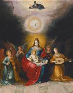 Bild:The Virgin and Child Surrounded by Music Making Angels, the Holy Spirit and God the Father