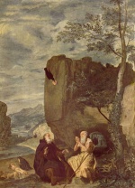 Bild:Saint Antoine,  un abbé et Saint Paul l'Ermite