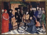Bild:Miniature de la première page des Chroniques du Hainaut