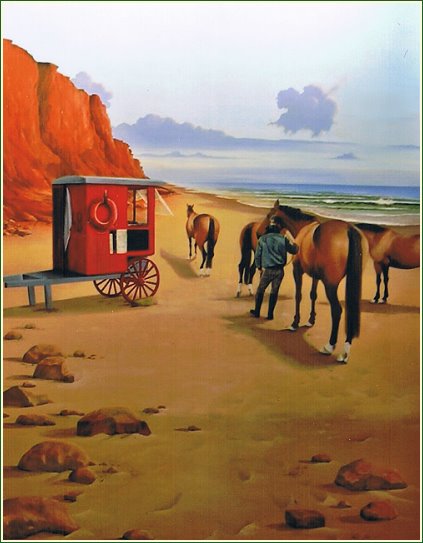 Illusionsmalerei "Pferde am Strand"