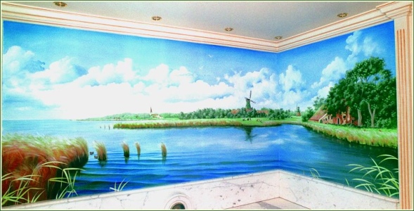 Panorama Wandmalerei Schwimmbad