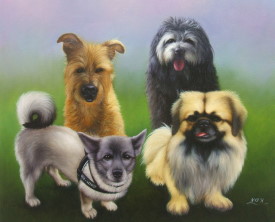 Gem&auml;lde Hunde