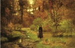 Theodore Clement Steele  - Bilder Gemälde - The Brook in the Woods