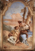 Giovanni Battista Tiepolo  - paintings - Angelica Carving Medoros Name on a Tree