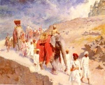 Edwin Lord Weeks - Peintures - Une partie de chasse en Inde 