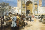 Edwin Lord Weeks - Peintures - Un restaurant en plein air à Lahore