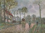 Camille Pissarro - Bilder Gemälde - Postkutsche von Louveciennes