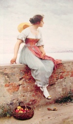 Eugene de Blaas  - paintings - A Pensive Moment