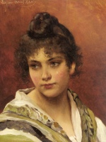 Eugene de Blaas - Bilder Gemälde - A Young Beauty